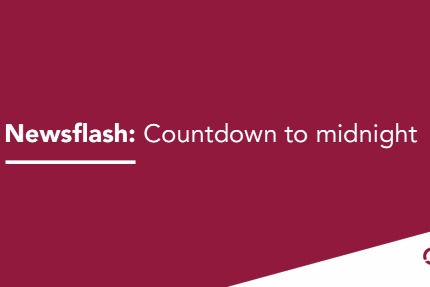 Newsflash: Countdown to midnight Newsflash 26 March
