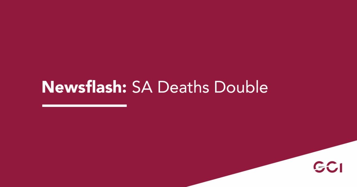 Newsflash: SA Deaths Double covid19 related deaths SA